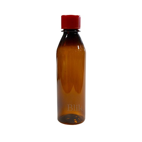 Butelka plastikowa z zakrętką brązowa 250 ml