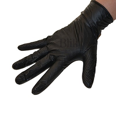 Rękawice ochronne nitrylowe 50 szt czarne powergrip rozmiar L